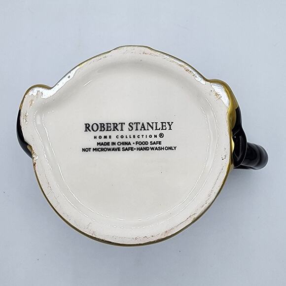 Robert Stanley Home Collection Balck & Gold Ceramic Nutcracker Coffee Tea Mug - Picture 7 of 8